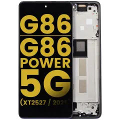 OLED Assembly With Frame Compatible For Motorola Moto G86 / G86 Power 5G (XT2527 / 2025) (Refurbished) (Spellbound)