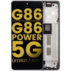 OLED Assembly With Frame Compatible For Motorola Moto G86 / G86 Power 5G (XT2527 / 2025) (Refurbished) (Cosmic Sky)
