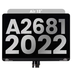 Complete LCD Display Assembly For MacBook Air 13" (A2681 / Mid 2022) (Used OEM Pull: Grade C) (Space Gray)