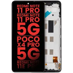 OLED Assembly With Frame Compatible For Xiaomi Redmi Note 11 Pro / Note 11 Pro 5G / Xiaomi Poco X4 Pro 5G / Redmi Note 11E Pro (Aftermarket Plus) (All Colors)