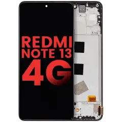 OLED Assembly With Frame Compatible For Xiaomi Redmi Note 13 4G (Aftermarket Plus) (Midnight Black)