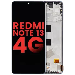 OLED Assembly With Frame Compatible For Xiaomi Redmi Note 13 4G (Aftermarket Plus) (Ice Blue)
