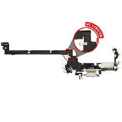 Charging Port Flex Cable Compatible For iPhone 17 Pro (Premium) (US Version) (Silver)