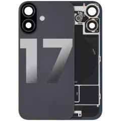 Back Glass w/ MagSafe Magnet & NFC & Flashlight Flex Compatible For iPhone 17 (Used OEM Pull: Grade A) (Black)