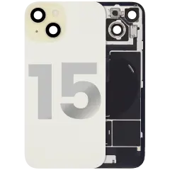 Back Glass w/ MagSafe Magnet & NFC & Flashlight Flex For iPhone 15 (Quality - OEM Pull C) (Yellow)