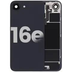 Back Glass w/ MagSafe Magnet & NFC & Flashlight Flex For iPhone 16e (Quality - OEM Pull B) (Black)