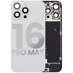 Back Glass w/ MagSafe Magnet & NFC & Flashlight Flex For iPhone 16 Pro Max (Quality - OEM Pull C) (White Titanium)