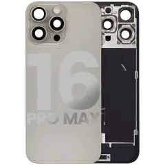 Back Glass w/ MagSafe Magnet & NFC & Flashlight Flex For iPhone 16 Pro Max (Quality - OEM Pull C) (Natural Titanium)