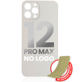 Back Glass With 3M Adhesive Compatible For iPhone 12 Pro Max (No Logo / Large Camera Hole) (Silver)