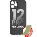 Back Glass With 3M Adhesive Compatible For iPhone 12 Pro (No Logo / Large Camera Hole) (Graphite)