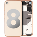 Back Housing W/ Small Components Pre-Installed Compatible For iPhone 8 (Used OEM Pull: Grade C) (Gold)