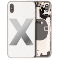 Back Housing W/ Small Components Pre-Installed Compatible For iPhone X (Used OEM Pull: Grade B) (Silver)
