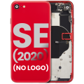 Back Housing W/ Small Components Pre-Installed Compatible For iPhone SE (2020) (No Logo) (Aftermarket Plus) (Red)