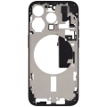 Mid-Frame Housing With Power And Volume Button Compatible For iPhone 15 Pro (US Version) (Used OEM Pull: Grade A) (Black Titanium)
