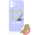 Back Glass With 3M Adhesive Compatible For iPhone 12 (No Logo / Large Camera Hole) (Purple)