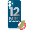 Back Glass With 3M Adhesive Compatible For iPhone 12 Mini (No Logo / Large Camera Hole) (Blue)