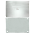 2 in 1 (Top and Bottom) Skin Compatible For MacBook Pro 15" Touch Bar (A1990 / Late 2018 / Early 2019) (A1707 / Late 2016 / Mid 2017) (Silver)