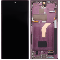 OLED Assembly With Frame Compatible For Samsung Galaxy S22 Ultra 5G (Service Pack) (Burgundy)