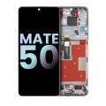 OLED Assembly With Frame Compatible For Huawei Mate 50 (Genuine OEM) (Silver)