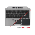 Top Case Assembly With Battery And Keyboard Compatible For MacBook Pro 13" Retina (A1708 / Late 2016) (US Keyboard) (Used OEM Pull: Grade B/C) (Space Gray)