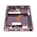 Mid-Frame Housing Compatible For Samsung Galaxy S22 Ultra 5G (US & International Version) (Burgundy)