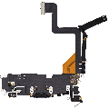 Charging Port Flex Cable Compatible For iPhone 14 Pro (Used OEM Pull) (Space Black)