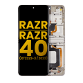 OLED Assembly With Frame Compatible For Motorola Moto Razr / Razr 40 (XT2323-3 / 2023) (Refurbished) (Vanilla Cream)