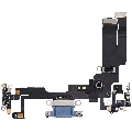 Charging Port Flex Cable Compatible For iPhone 14 (Used OEM Pull) (Blue)