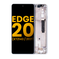 LCD Assembly With Frame Compatible For Motorola Edge 20 (XT2143 / 2021) (Refurbished) (Frosted White)