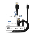 3 ft MFI Lightning To USB Type A Cable (AmpSentrix) (Alpha) (Black)