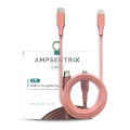 3 ft Non-MFI Lightning To USB Type C Cable (AmpSentrix) (Infinity) (Pink)