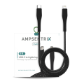 6 ft Non-MFI USB Type C To Lightning Cable (AmpSentrix) (Matrix) (Black)
