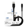 6 ft MFI Lightning To USB Type A Cable (AmpSentrix) (Alpha) (Black)