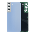 Back Cover Glass With Camera Lens Compatible For Samsung Galaxy S22 5G (No Logo) (Aftermarket Plus) (Sky Blue)