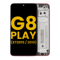 LCD Assembly With Frame Compatible For Motorola Moto G8 Play (XT2015 / 2019) (Refurbished) (Magenta Red)