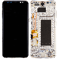 OLED Assembly With Frame Compatible For Samsung Galaxy S8 (Refurbished) (Arctic Silver)