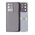 Back Cover Glass With Camera Lens Compatible For Samsung Galaxy S20 Ultra (No Logo) (Aftermarket Plus) (Cosmic Black)