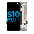 LCD Assembly With Frame (Without Finger Print Sensor) Compatible For Samsung Galaxy S10 Plus (Aftermarket Plus: TFT) (Prism White)