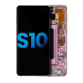 LCD Assembly With Frame (Without Finger Print Sensor) Compatible For Samsung Galaxy S10 (Aftermarket Plus: TFT) (Flamingo Pink)