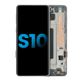 LCD Assembly With Frame (Without Finger Print Sensor) Compatible For Samsung Galaxy S10 (Aftermarket Plus: TFT) (Prism Black)