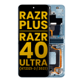 Main OLED Assembly With Frame Compatible For Motorola Moto Razr Plus / Razr 40 Ultra (XT2321-3 / 2023) (Refurbished) (Glacier Blue)