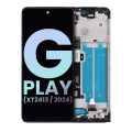 LCD Assembly With Frame Compatible For Motorola Moto G Play (XT2413 / 2024) (Genuine OEM) (Coronet Blue)