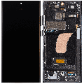 OLED Assembly With Frame Compatible For Samsung Galaxy S23 Ultra (US & International) (Refurbished) (Graphite / Red)