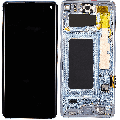 OLED Assembly With Frame Compatible For Samsung Galaxy S10 (Refurbished) (Prism Blue)