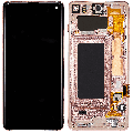 OLED Assembly With Frame Compatible For Samsung Galaxy S10 (Refurbished) (Flamingo Pink)