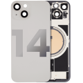 Back Glass With Steel Plate With MagSafe Magnet Pre-Installed Compatible For iPhone 14 (Used OEM Pull: Grade A) (Starlight)