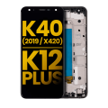 LCD Assembly With Frame Compatible For LG K40 (2019 / X420) / K12 Plus (Refurbished) (Moroccan Blue)