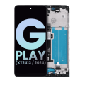 LCD Assembly With Frame Compatible For Motorola Moto G Play (XT2413 / 2024) (Genuine OEM) (Coronet Blue)