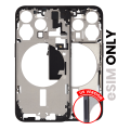 Mid-Frame Housing With Power And Volume Button Compatible For iPhone 15 Pro (US Version) (Used OEM Pull: Grade A) (Black Titanium)