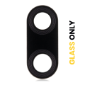 Back Camera Lens (Glass Only) With Adhesive Compatible For Motorola Moto E6s (XT2053-1 / XT2053-2 / 2020) / E6i (XT2053-5 / 2021) (Black)